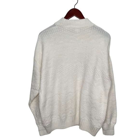 Vintage Oversized Slouchy Knit Sweater Light Academia Neutral Coastal - Picture 8 of 9